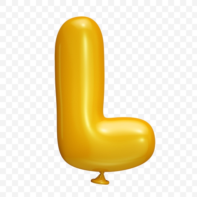 Gelber Ballonalphabetbuchstabe auf lokalisiertem Hintergrund