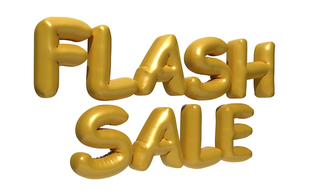 Gelber FLASH SALE-Ballon auf weißem Hintergrund