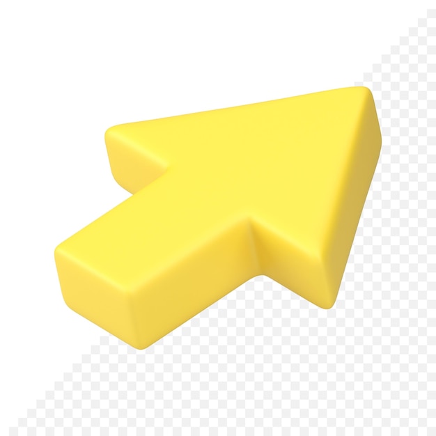 Gelber isometrischer Cursor-Pfeilzeiger realistisches 3D-Symbol