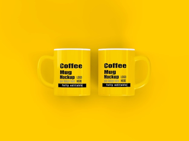 Gelber Kaffeekopfen-Mockup