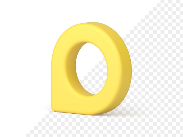 Gelber Kartenzeiger 3D-Symbol Web-Navigationssymbol mit Positionsort