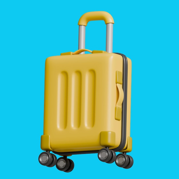 gelber Koffer 3D-Symbol