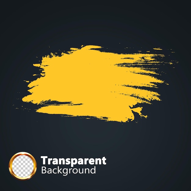 Gelber Kratzer auf transparentem Hintergrund