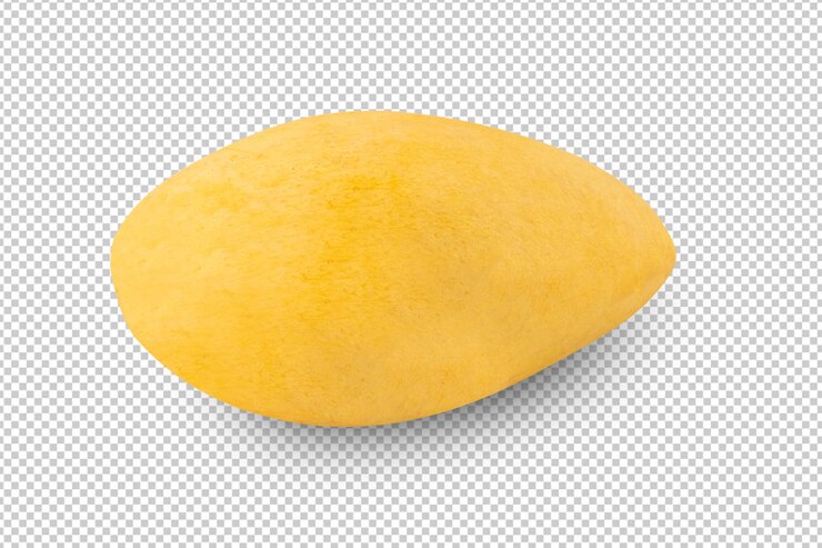 PSD gelber mango-ausschnitt in voller schärfentiefe