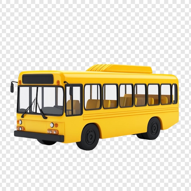 Gelber Schulbus 3D-Rendering Transportfahrzeug Kinder Bildung