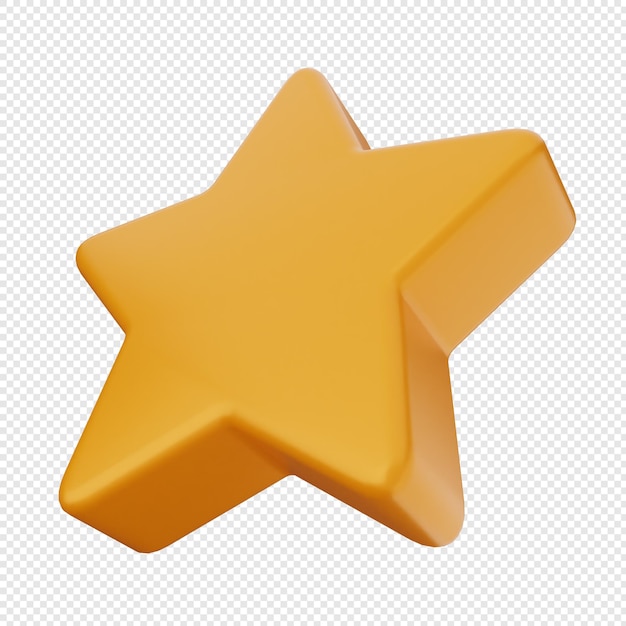 Gelbes 3D-Stern-Symbol