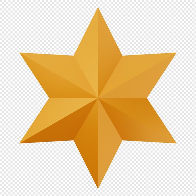 Gelbes 3D-Stern-Symbol