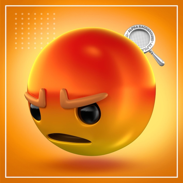 Gelbes Emoji mit wütendem Rot