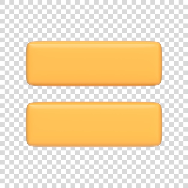  Gelbes gleichheitszeichen isoliert auf weißem hintergrund 3d-symbol ...