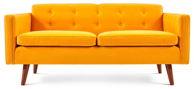 Gelbes Sofa isoliert