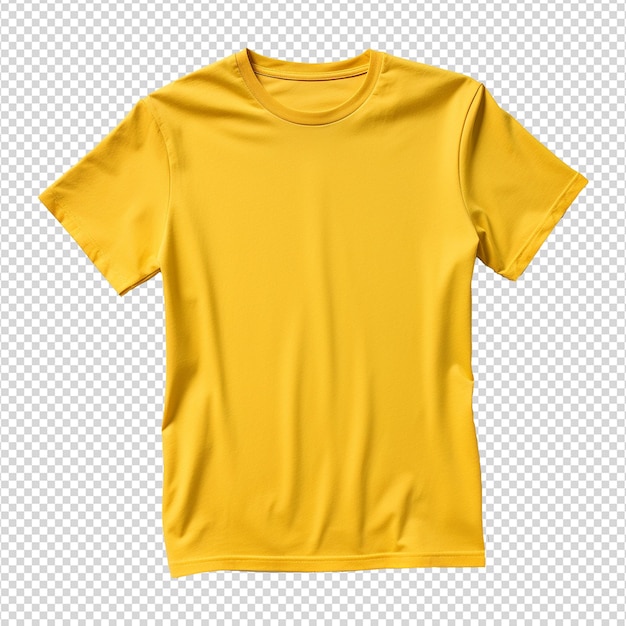 Gelbes t-shirt auf durchsichtigem hintergrund