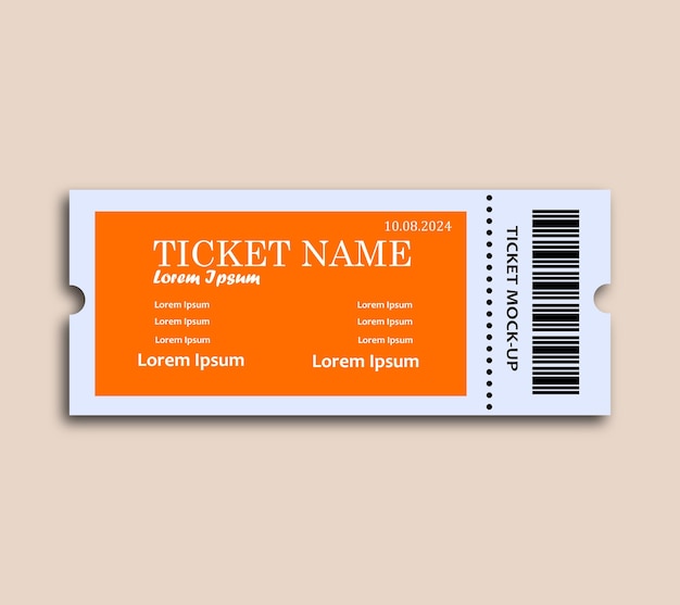 Gelbes Ticket-Mockup-Design