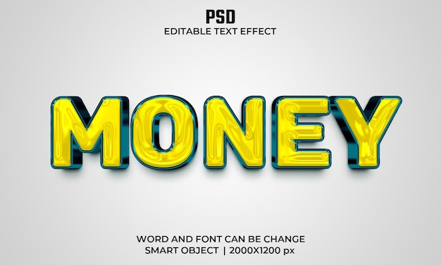 Geld 3d bearbeitbarer Texteffekt Premium Psd mit Hintergrund