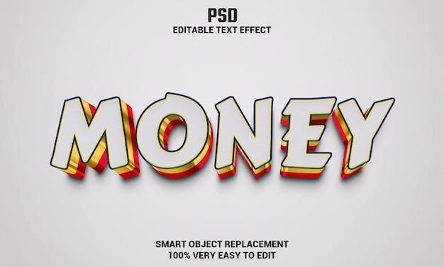 Geld 3d editierbarer Texteffekt mit Hintergrund Premium PSD