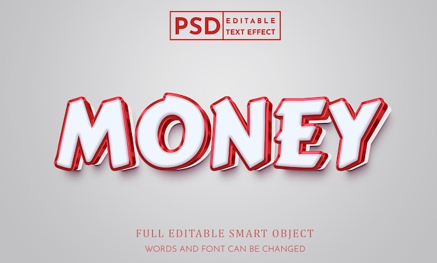 Geld 3d-textstileffekt psd-premium-vorlage