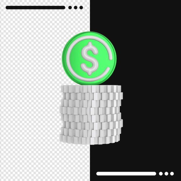 Geld und Dollar in 3D-Rendering