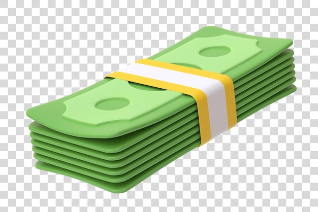 Geldbündel auf weißem Hintergrund US-Dollar Geld- und Zahlungskonzept Minimalistisches 3D-Rendering