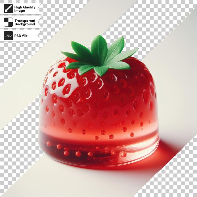 PSD gelée de marmelade psd avec fraises sur fond transparent avec couche de masque modifiable