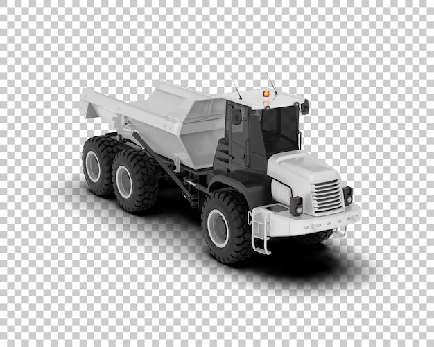 Gelenkter Dump Truck isoliert auf dem Hintergrund 3D-Rendering-Illustration
