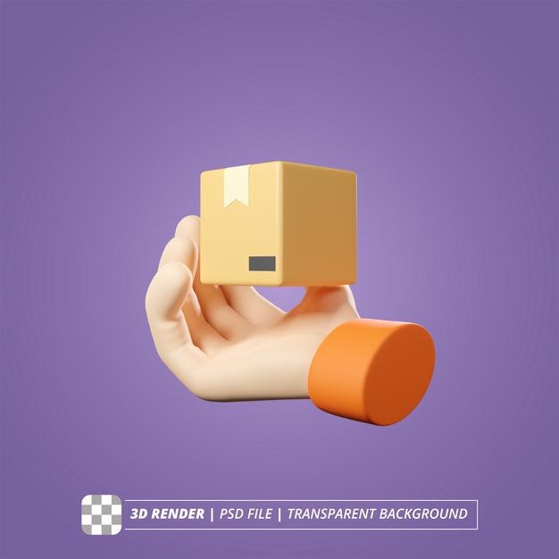 GELIEFERTE BOX 3D RENDER ISOLIERTE BILDER