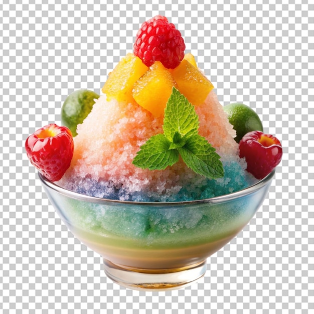 PSD gelo raspado com sabor a frutas coloridas