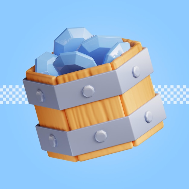 Gem cubo icono 3d render aislado premium psd