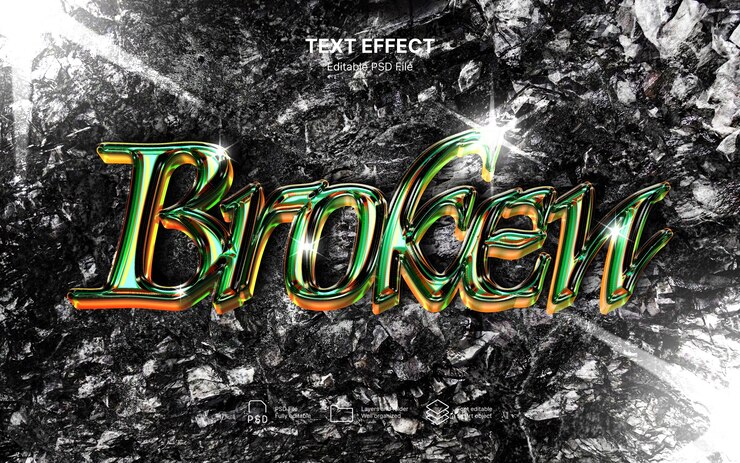 PSD gem-text-effekt