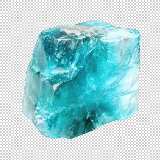 PSD gema de amazonita azul aislada en un fondo transparente ia generativa