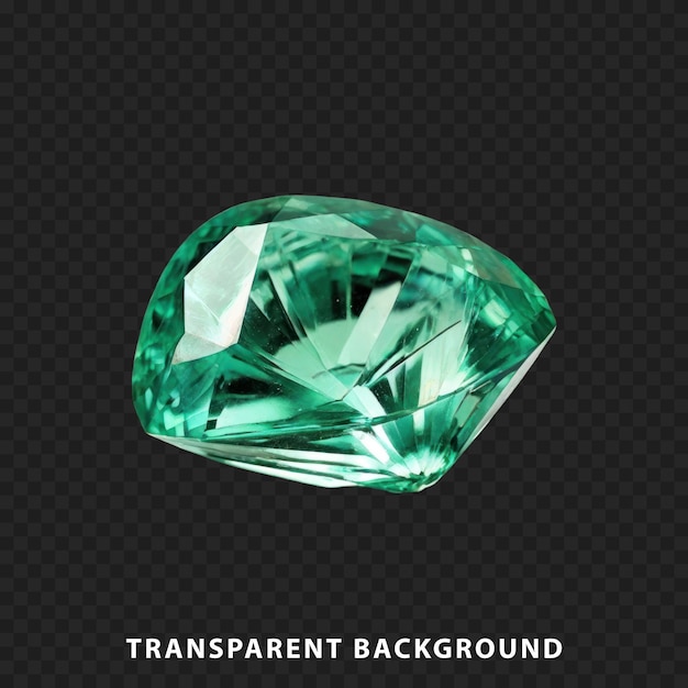 PSD gema de esmeralda aislada sobre un fondo transparente