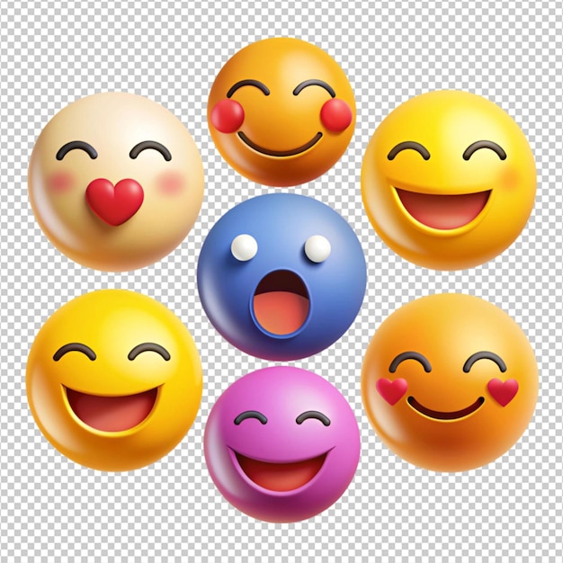 gemischte Emoji auf weißem Hintergrund
