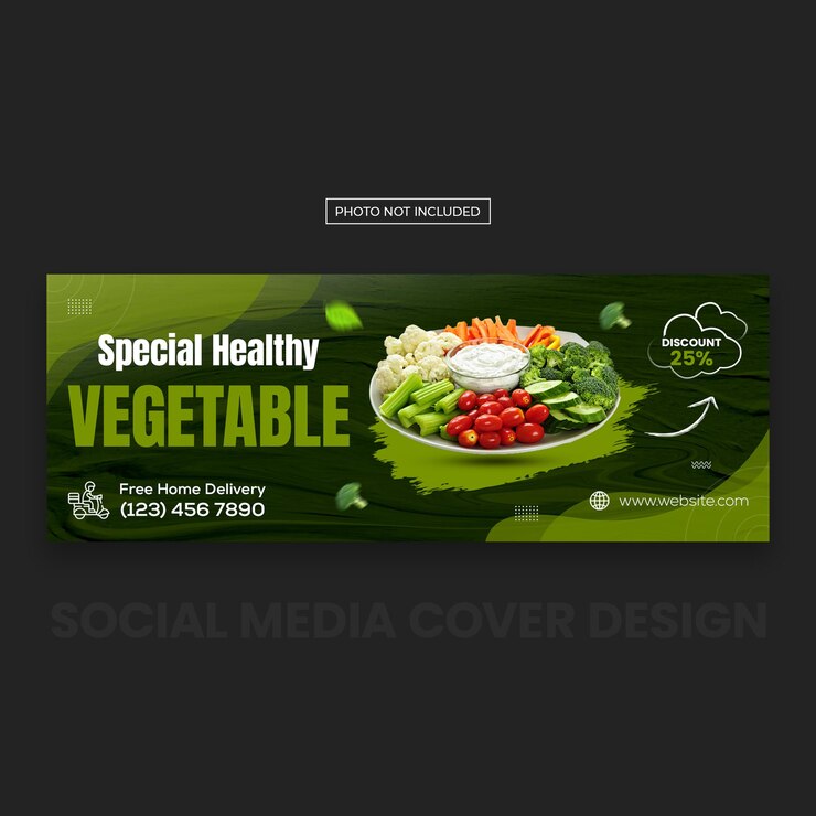 Gemüse-Facebook-Cover und Social-Media-Banner-Vorlagendesign