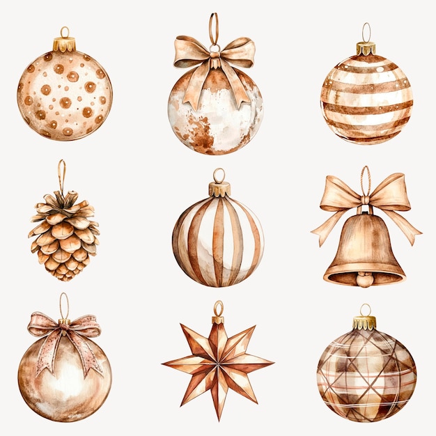 Gemütliche Weihnachts-Ornament-Design-Element-Set psd