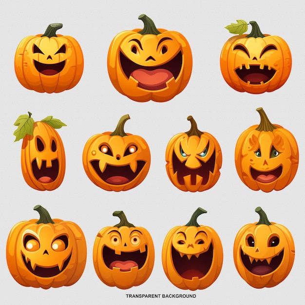 Generador de caras de calabaza de Halloween dibujos animados vectoriales