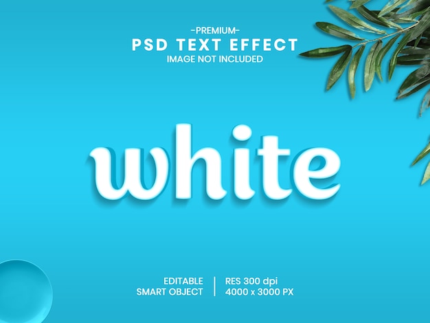 Generador de estilo de efecto de texto psd 3d blanco