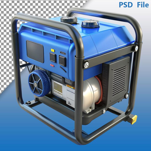 PSD generador de gasolina con marco y ruedas con arco y cinta concepto de regalo renderización 3d