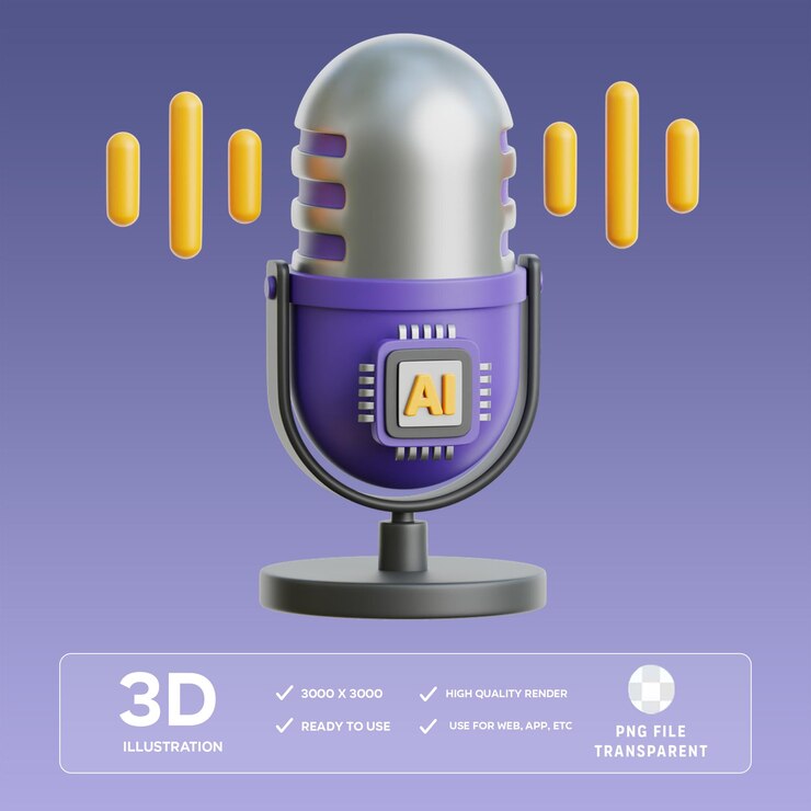 Generador de voz PSD ai Ilustración en 3D