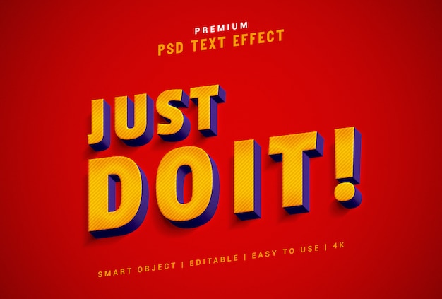 PSD générateur d'effets de texte just do it premium psd