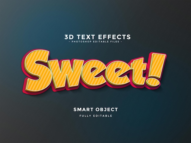 Genial estilo de efecto de texto 3d editable