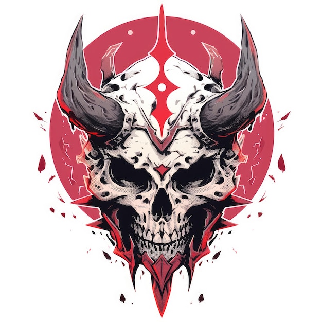 PSD genial ilustración de calavera para el diseño de tu camiseta