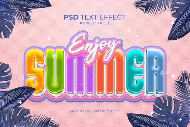 PSD genießen sie den sommerlichen texteffekt