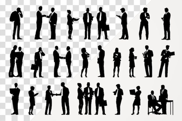 Les gens d'affaires png silhouette équipe professionnelle jeu de travail