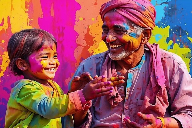 PSD les gens célèbrent holi, le festival des couleurs.