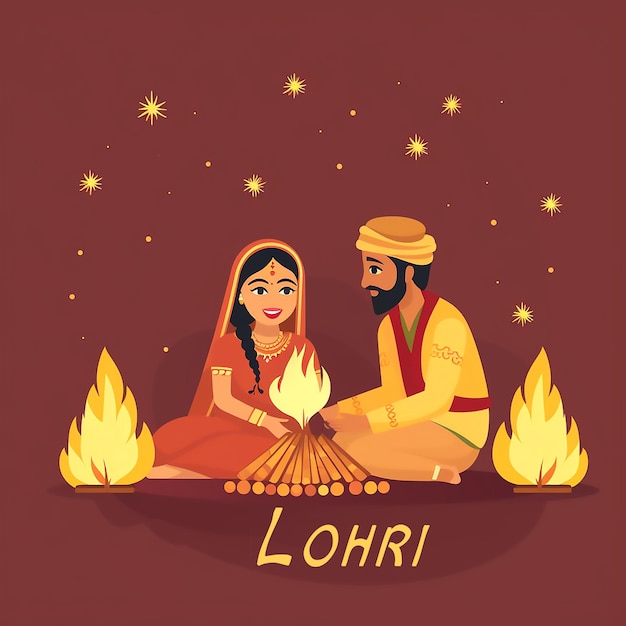 Les gens dansent le festival indien de Lohri