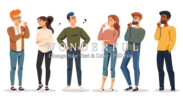 PSD les gens pensent à l'illustration