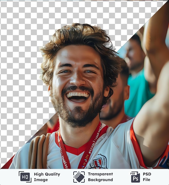 PSD gente casual de alta calidad transparente psd aficionados al fútbol animando y gestando felicidad en el juego