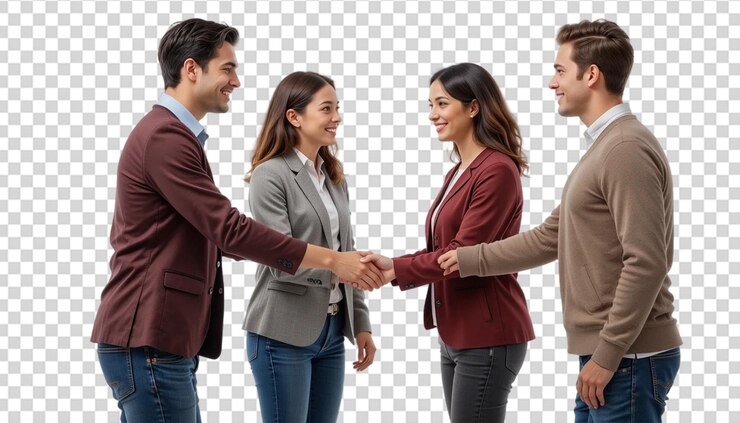 PSD gente de negocios dándose la mano