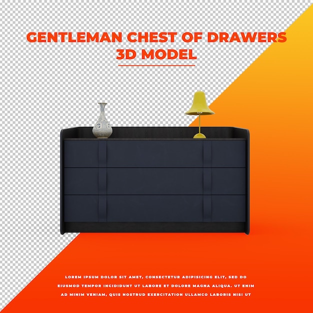 Gentleman Chest Of Drawers Modèle Isolé 3d