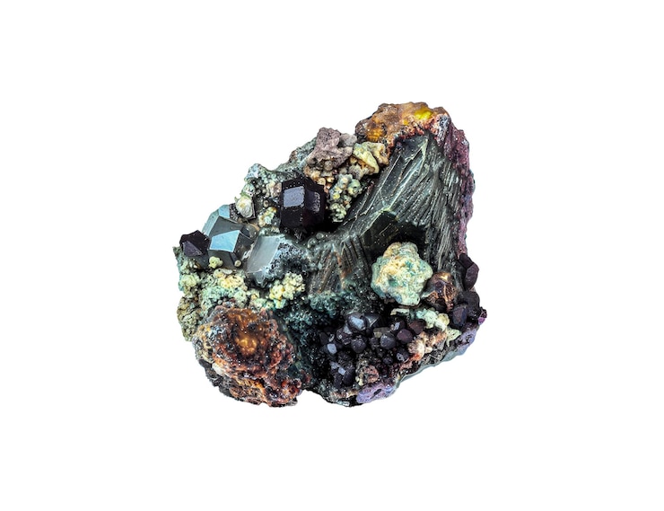 PSD geocronita jordanita esfalerita pirita y fluorita fondo transparente