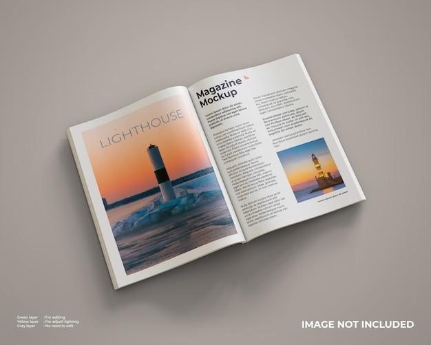 Geöffnetes Magazin-Mockup