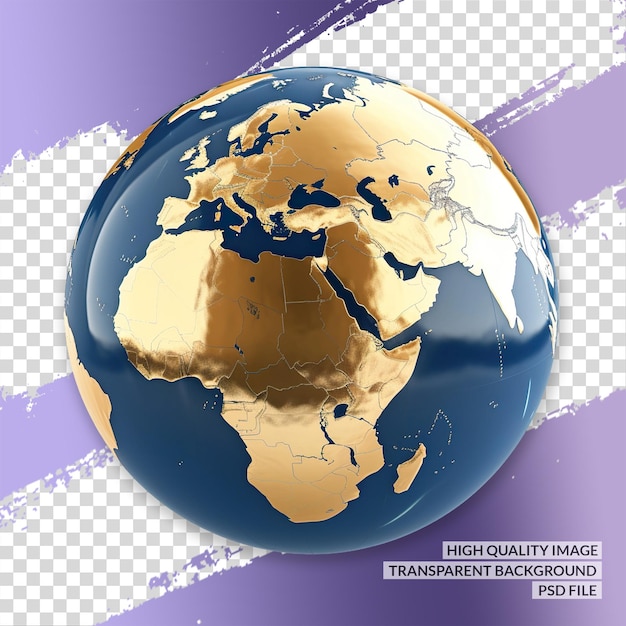 PSD geographischer globus 3d png clipart transparenter isolierter hintergrund